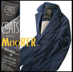 新品7.4万【 MOORER COATS MILANO コーツミラノ 】ムーレー社が織りなすコットンリネン素材/軽快ジャージージャケット48/M相当