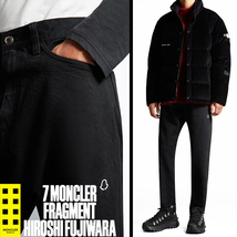 新品95,700円【 7 MONCLER GENIUS FRGMT 】モンクレール ジーニアス フラグメント ロゴ刺繍ブラックデニム46/80-82cm相当/藤原ヒロシ_画像2