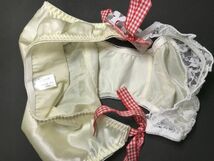 58 YES レモン チェックアクセント ストレッチ サテン パンティ Ｌ(M) ツルツル 光沢_画像6