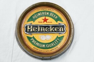 01▼【中古】Heineken/ハイネケン 樽型 壁掛けオブジェ ウォールオブジェ バレルオブジェ インテリア 看板 現状渡し△421N9