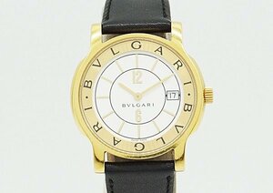 ◆【BVLGARI ブルガリ】ソロテンポ K18YG 金無垢 ST35G クォーツ腕時計