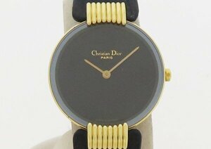 ◇ジャンク【Christian Dior クリスチャン・ディオール】バギラ ブラックムーン クォーツ腕時計 D46 153-5