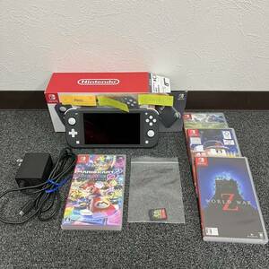 S119/【中古品】Nintendo Switch Lite Gray HDH-S-GAZAA ソフト5点まとめ マリオカート8 スプラトゥーン3 モンスターハンター パワプロ