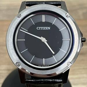 S2/【稼働品】CITIZEN Eco-Drive One AR5024-01E 8826-T023436 ブラック 箱付き シチズン エコドライブ ワン 革ベルト