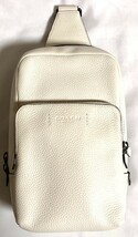 特価！ 人気 COACH コーチ メンズ ゴッサム 上質レザー ボディバッグ ショルダー C5331 チョーク 新品本物_画像2