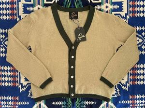 2013頃★Needles★Wool Pile×Rib Bicolor Cardigan★Size M★NEPENTHES OSAKA購入★うぐいす色×モスグリーン★玉虫ボタン×6★ネペンテス