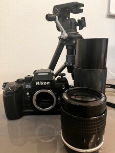 ジャンク品 フィルムカメラ ニコン Nikon F4S 本体 MF-23 、レンズ、ストロボ、卓上三脚