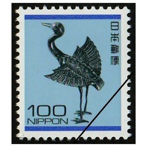 １００円普通切手　銀鶴　１２枚　カラーマーク　銘版