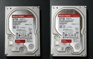 WesternDigital WD80EFAX WD Red 8TB x2台セット SATA 3.5インチHDD 中古