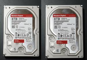 WesternDigital WD80EFAX WD Red 8TB x2台セット SATA 3.5インチHDD 中古(3)