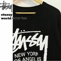 STUSSY ステューシー ワールドツアー 長袖Tシャツ ロングスリーブTシャツ ロンT メンズ レディース ブラック 黒 XL_画像4