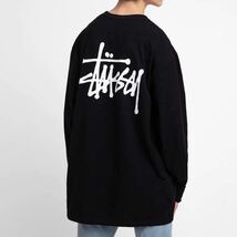 stussy ステューシー 長袖 ロンT カットソー ベイシック ブラック XL Tee Logo 長袖Tシャツ_画像3