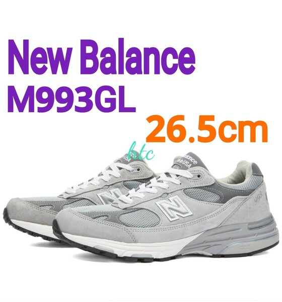 New★Balance★M993GL UK8 26.5cm グレー 991 992 ニューバランス