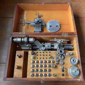  higashi . made 8mm clock lathe in box full set Cross sliding collet zipper great number 