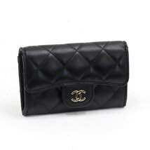 CHANEL　シャネル　クラッシクフラップ　カードケース　AP0214　ラムスキン　黒_画像1