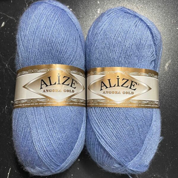 Alize Angora Gold アンゴラゴールド 毛糸 2玉 ブルー