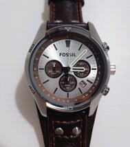 FOSSIL フォッシル/ クォーツ/ クロノグラフ/ メンズ腕時計/ ウォッチ/GENUINE LEATHER/CH-2565■□稼動品・電池交換済み■□_画像2