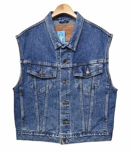 【90's】【ビンテージ】【USA製】リーバイス【LEVI'S】【70595-4891】デカパッチ【デニムベスト】【サイズL】CK0302-25-DA23