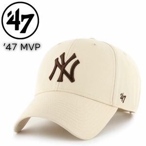 ☆正規品新品☆47BRAND MVP フォーティセブン キャップ 帽子 野球帽 野球チーム MVPシリーズ MVP17WBV ヤンキース ナチュラル×ブラウン