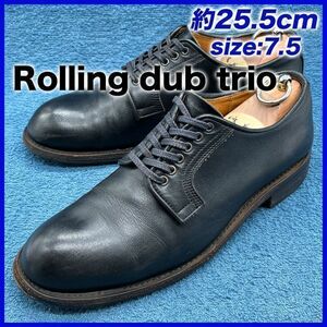 即決★Rolling dub trio 定価4.9万★25.5cm ローリングダブトリオ 7.5 ブラック マーシー オーバーキップレザー コルククレープソール