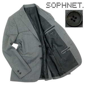 【B2858】【新品同様】【裏地ロゴ柄】SOPHNET. ソフネット テーラードジャケット ウールジャケット サイズS