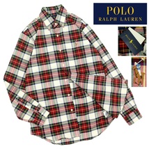 【B2892】【新品】POLO RALPH LAUREN ポロラルフローレン 長袖シャツ ボタンダウンシャツ タータンチェック ポニー刺繍サイズS_画像1