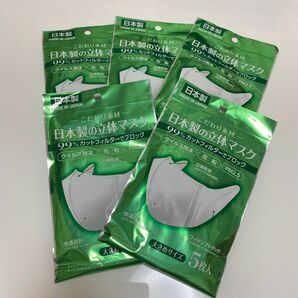 日本製の立体マスク 大きめサイズ5枚入り ×5個