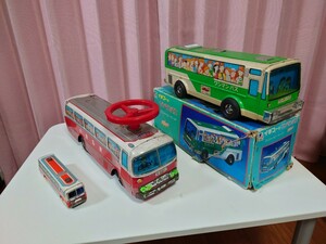 ブリキのおもちゃ ブリキのバス 3個まとめて出品 ＩＣＨＩＫＯ イチコー ワンマンバス 東名急行 日本高速バス 当時物 昭和レトロ レア