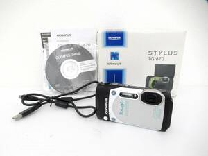 【OLYMPUS/オリンパス】丑⑥45//STYLUS/TG-870/Tough/ホワイト/箱、充電ケーブル付属/コンパクトデジタルカメラ