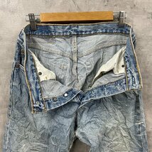 Levi's501 USA製 ライトブルー ボタンフライ デニムジーンズパンツ W31L32 実寸W30in 赤タブ 6501-0193 USA 海外輸入 古着 LK10628_画像7