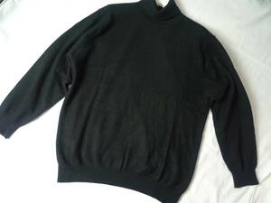 clothing collection カシミヤ100％ タートルネック セーター 黒色 メンズ LL 大きいサイズ