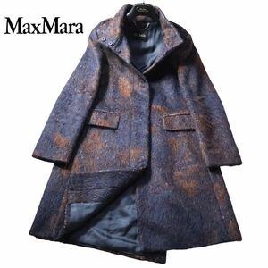 【最上級コレクションライン】 Maxmara max&co. マックスマーラ マックスアンドコー アルパカジャギー♪マキシロングコート定価268,000円