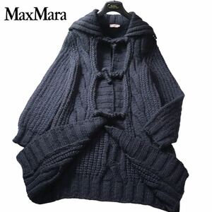 【憧れの一級品】Maxmara ウールニットコート♪ max&co. マックスマーラ マックスアンドコー 春先まで使える♪ロングカーディガン