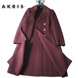 【定価80万王室御用達ブランド】　AKRIS アクリス　最高級カシミヤブレンド♪ダブルフェイスコート　セレブリティーロングコート