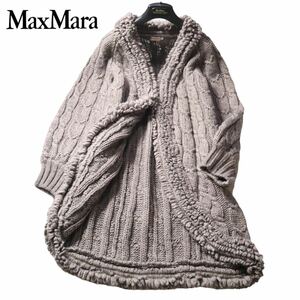 【憧れの一級品】Maxmara ウールニットコート♪ max&co. マックスマーラ マックスアンドコー 春先まで使える♪ロングカーディガン