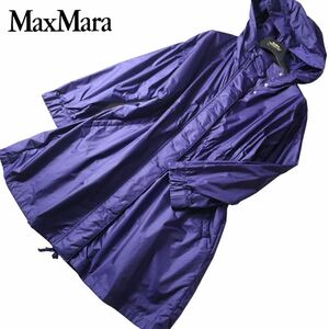 【憧れの一枚】昨年のお品物　マックスマーラ MaxMara マレーラ MARELLA 美しいシルエット♪スプリングコート　鮮やかなパープルカラー♪