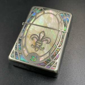 【人気】ZIPPO ジッポ 2004年製 USA製 シルバー アーマー シェルインレイ 火花OK 着火跡あり オイル ライター/2272907/CDK60-18