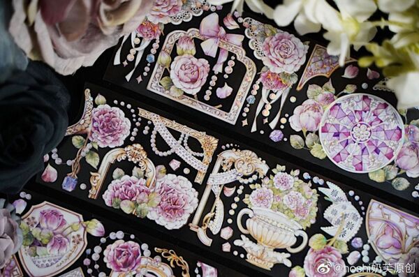 ★セール★ 海外マスキングテープ 1ループ hoshi studio jewelry rose 海外マステ