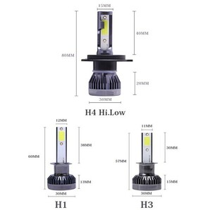 送料込.. 8000LM LEDライト 単色タイプ MINI H4 Hi.Low切替式/H1/H3/H7/H8/H11/H16/HB3/HB4 COBチップ搭載 2個 3000K.6500K.8000K色選択の画像8