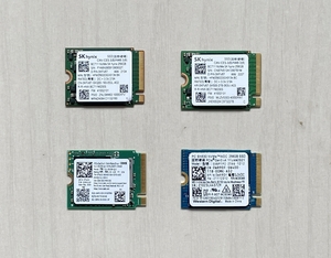 ★NVMe PCIe Gen3x4 M.2 SSD 2230 256GB×4枚セット USED品 フォーマット済 CDI 正常 SK hynix/SSSTC/WD/M2ネジ+ドライバー同梱★