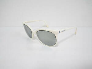 A◆貴重なホワイト　1980s　ビンテージ　レトロ　POUILLOUX　VUARENT　4002　FRANCE　硝子レンズ　ミラー　サングラス　眼鏡　程度良品