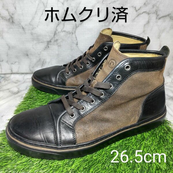 【ROCKPORT】ロックポート　レザースニーカー　8.5(26.5cm)　黒茶