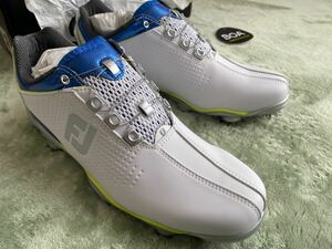 【未使用品】FOOTJOY フットジョイ　BOAスパイクゴルフシューズ　白青　メンズ　25.5cm DRYJOYS PRO 53353J 