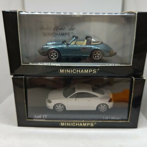 レア♪1/43ミニチャンプス(MINICHAMPS)ポルシェ911タルガ(1977)　アウディ　TT クーペ　2 台セット♪PORSCHE 911 Targa　み