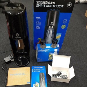 SodaStream ソーダストリーム スピリット ワンタッチ ブラック SOT-001 炭酸水メーカー 2×0.5L 専用ボトル 箱説明書付き 動作品　だ