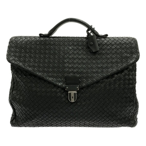 ボッテガヴェネタ BOTTEGA VENETA ビジネスバッグ 122139 イントレチャート レザー 黒 バッグ