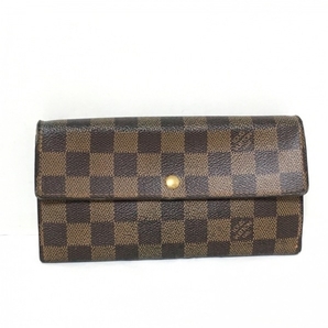 ルイヴィトン LOUIS VUITTON 長財布 N61724 ポシェット・ポルト モネ クレディ ダミエ・キャンバス エベヌ CA0095 財布 ダミエの画像1