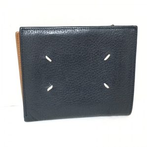 メゾンマルジェラ Maison Margiela 2つ折り財布 S55UI0188 - レザー ダークネイビー 財布の画像1