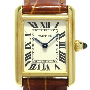 Cartier(カルティエ) 腕時計 タンクルイSM W1529856 レディース K18YG/革ベルト アイボリーの画像1