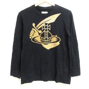 ヴィヴィアンウエストウッドアングロマニア VivienneWestwood ANGLOMANIA 長袖Tシャツ サイズ36 S - 黒×ライトブラウン レディース